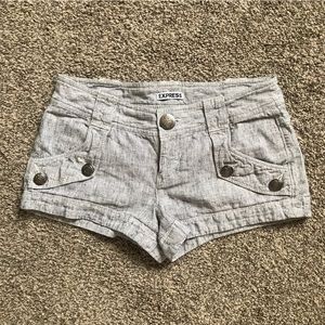 Heathered Blue Linen Shorts by Express